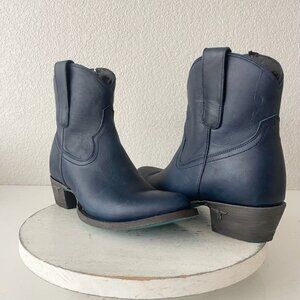 Lane PLAIN JANE Cowboy Bootie Midnight Navy Western Short Ankle Boots Size 9
